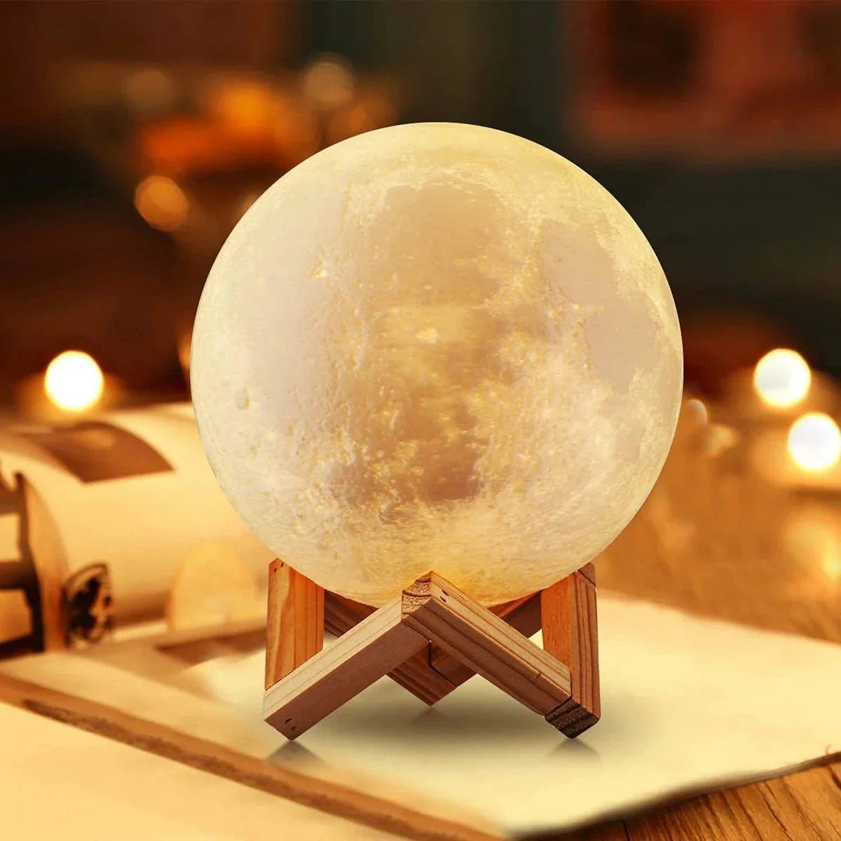 D5 Starry Moon Lamp 8Cm - LED Night Light with Stand, Perfect for Bedroom Decor and Gifts - Zenobia’s Aura