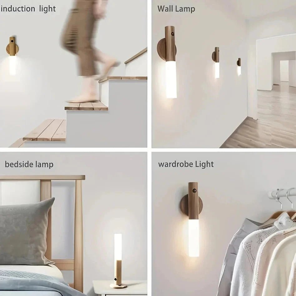 Intelligent Human Body Induction LED Night Light – Rechargeable Wall Light for Corridor, Cabinet, and Toilet - Zenobia’s Aura