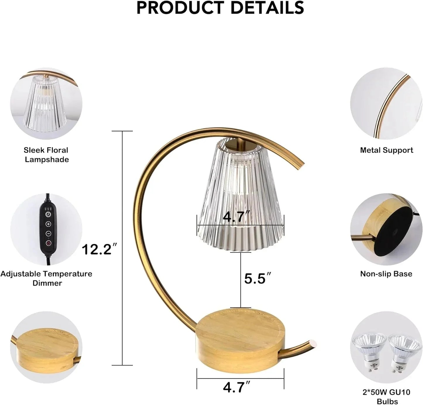 Dimmable Candle Warmer Lamp – Efficient, Flame - Free Fragrance - Zenobia’s Aura