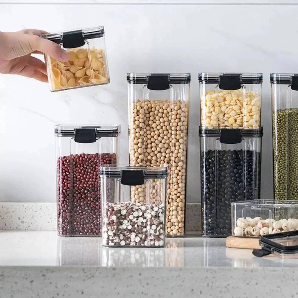 Multipurpose Food Storage Containers Set - Clear Jars with Lids for Cereal, Candy, and Dry Goods - Zenobia’s Aura