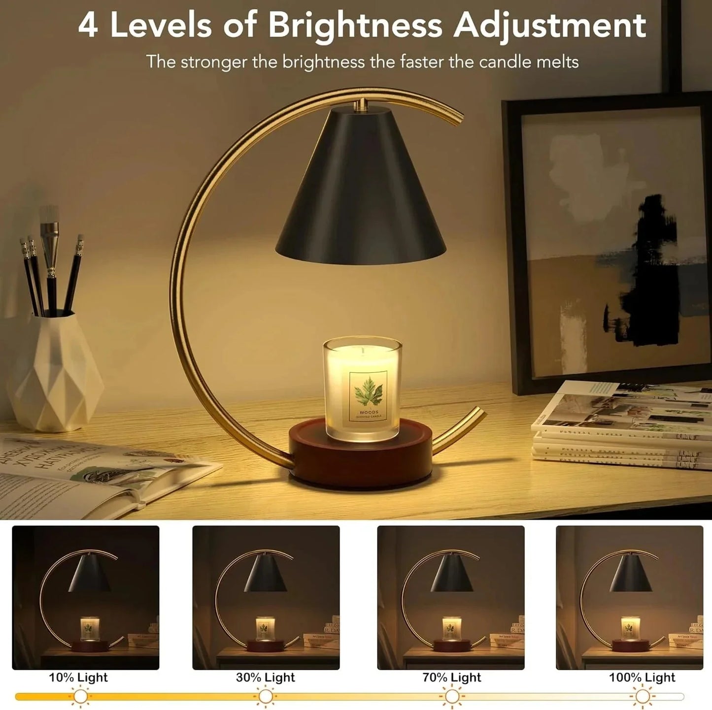 Dimmable Candle Warmer Lamp – Efficient, Flame - Free Fragrance - Zenobia’s Aura