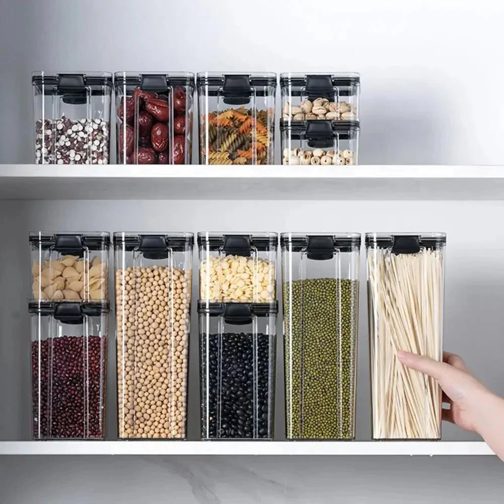 Multipurpose Food Storage Containers Set - Clear Jars with Lids for Cereal, Candy, and Dry Goods - Zenobia’s Aura