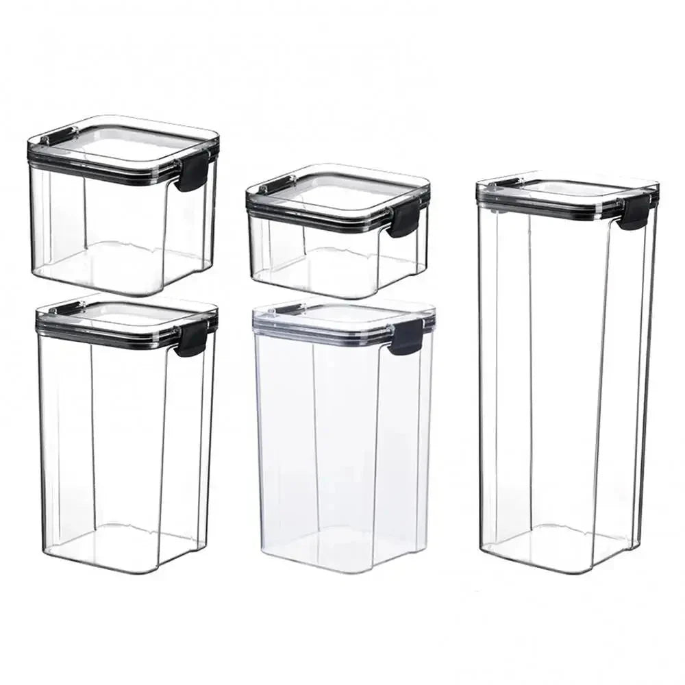 Multipurpose Food Storage Containers Set - Clear Jars with Lids for Cereal, Candy, and Dry Goods - Zenobia’s Aura