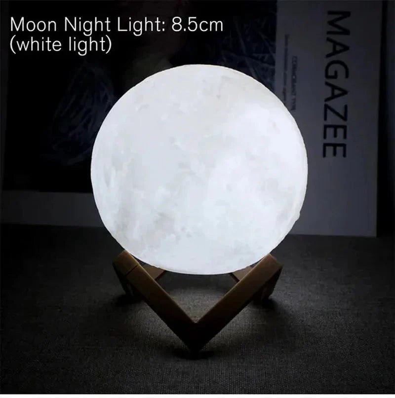 D5 Starry Moon Lamp 8Cm - LED Night Light with Stand, Perfect for Bedroom Decor and Gifts - Zenobia’s Aura