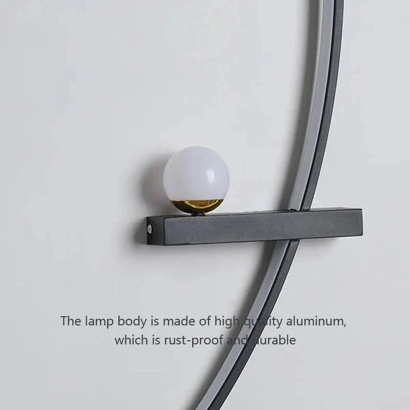 Modern LED Wall Lamp – Minimalist Art Design for Bedroom, Living Room, and Bathroom, Gold/Black - Zenobia’s Aura