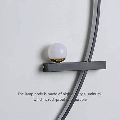 Modern LED Wall Lamp – Minimalist Art Design for Bedroom, Living Room, and Bathroom, Gold/Black - Zenobia’s Aura
