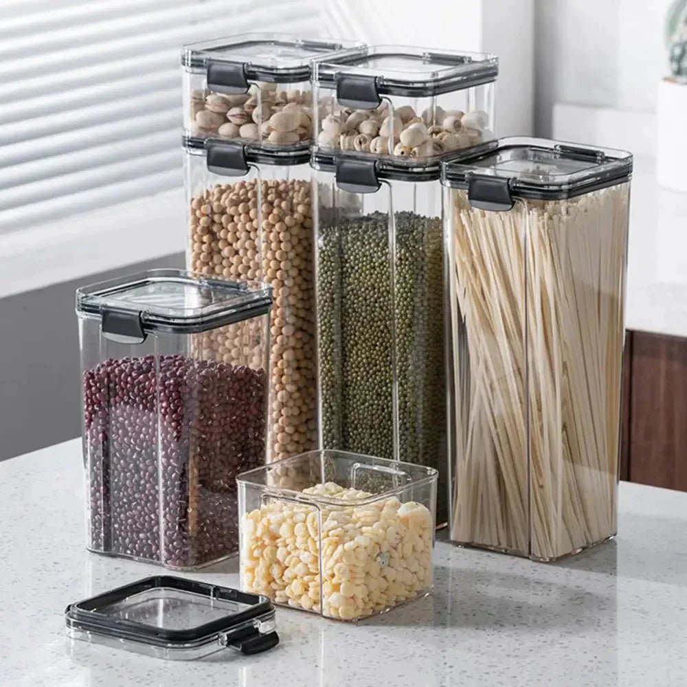 Multipurpose Food Storage Containers Set - Clear Jars with Lids for Cereal, Candy, and Dry Goods - Zenobia’s Aura