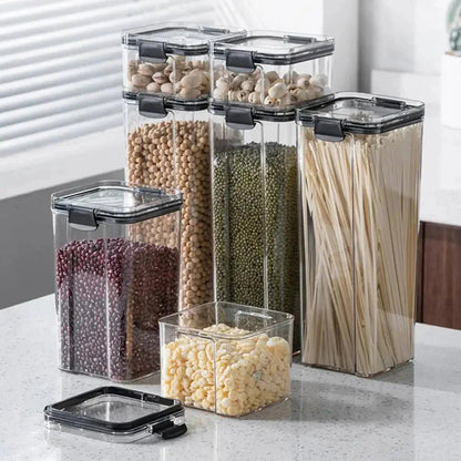 Multipurpose Food Storage Containers Set - Clear Jars with Lids for Cereal, Candy, and Dry Goods - Zenobia’s Aura